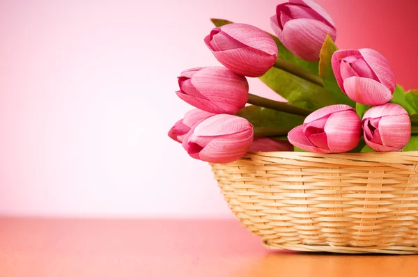 Bouquet Fleurs Tulipes Sur Table — Photo