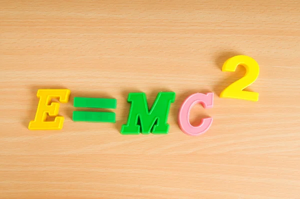 Famous Einstein Formula Made Plastic Numbers — Stock Photo, Image