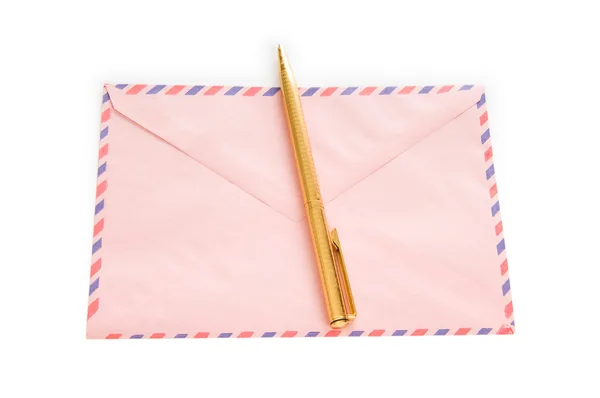 Mail Concept Met Vele Enveloppen Tafel — Stockfoto