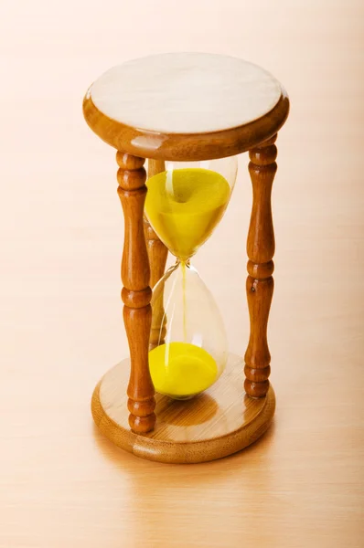 Time Concept Hourglass Wooden Background — Stock Photo, Image