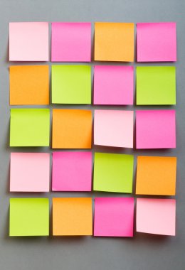 Reminder notes on the bright colorful paper clipart