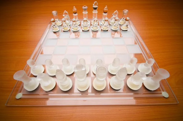 Набор Шахматных Фигур Игровой Доске — стоковое фото
