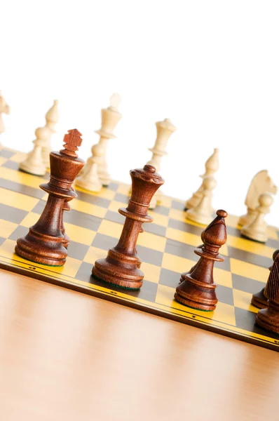 Set van chess cijfers op het afspelen van boord — Stockfoto