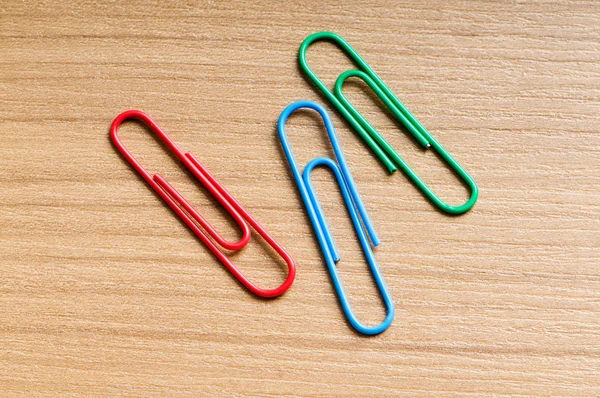 Close up of many colourful paper clips — Stock Photo, Image