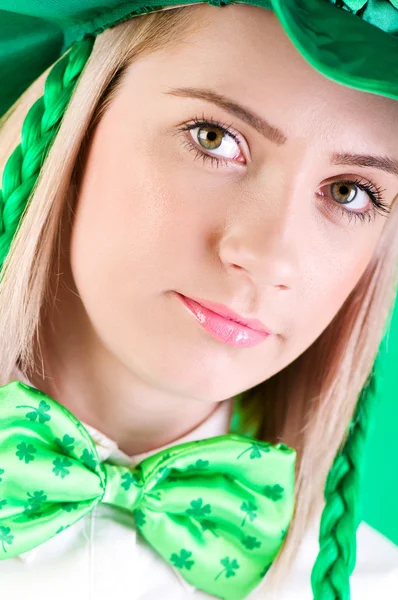Saint Patrick day concept with young girl Royalty Free Stock Photos