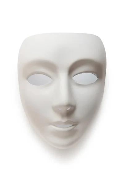 Theaterkonzept mit den weißen Plastikmasken — Stockfoto