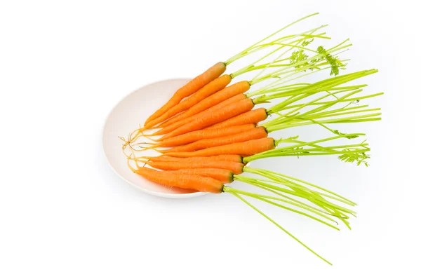 Fresh Carrots Isolated White — Stock Photo, Image