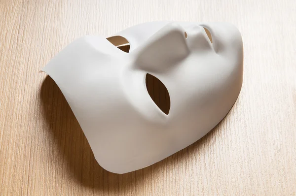 Beyaz Plastik Maskeli Tiyatro Konsepti — Stok fotoğraf