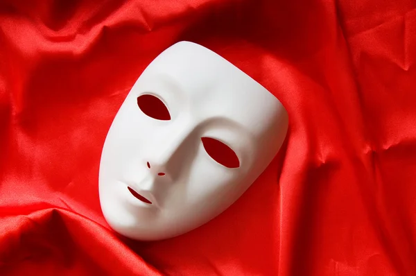 Conceito Teatro Com Máscaras Plástico Branco — Fotografia de Stock