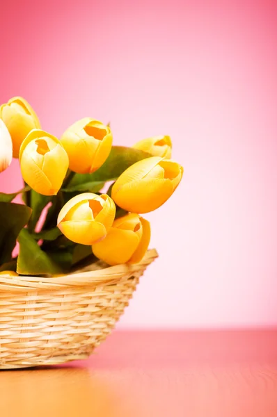 stock image Bunch of tulip flowers on the table