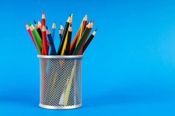 stock image Many colorful pencils on the color background