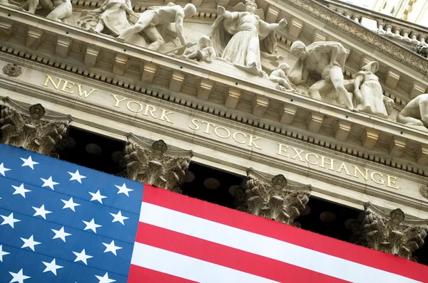 New York City Ağustos 2010 Wall Street Menkul Kıymetler Borsası — Stok fotoğraf