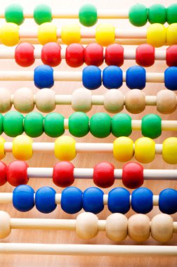 Education concept - Abacus with many colorful beads