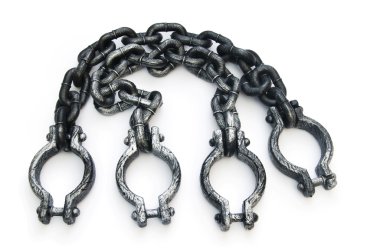 Metal shackles isolated on the white background clipart