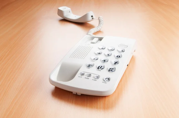 White office phone on the flat surface — Stock Photo, Image