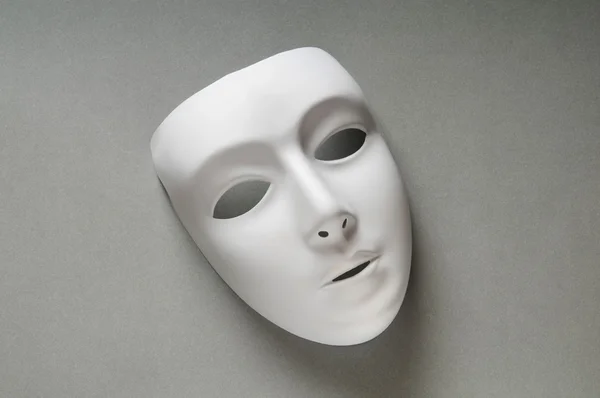 Theatre concept with the white plastic masks — Stock Photo, Image