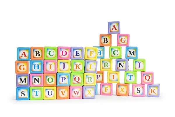 Volver al concepto schol con bloques de alfabeto — Foto de Stock
