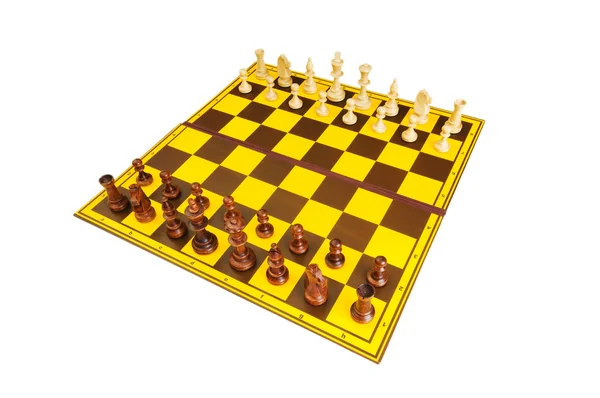 Šachové Figury Izolovaných Bílém Pozadí — Stock fotografie