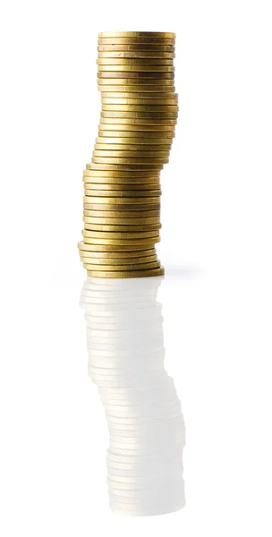 Stack Coins Isolated White — Stock Photo, Image