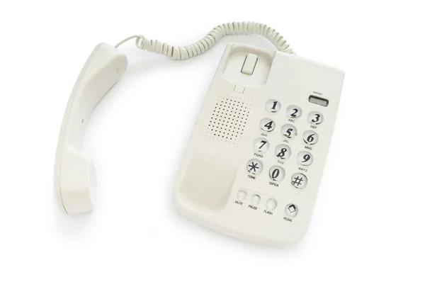Irodai Telefon Elszigetelt Fehér Háttér — Stock Fotó