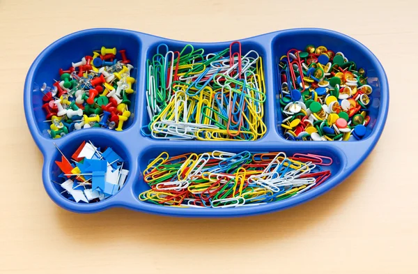 Various Colourful Office Supplies Holder — Stock Photo, Image