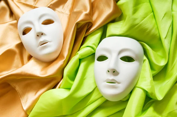 Concept Théâtre Avec Les Masques Plastique Blanc — Photo