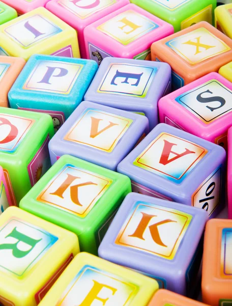 Learning Education Concept Pile Alphabet Blocks — Stock Photo, Image