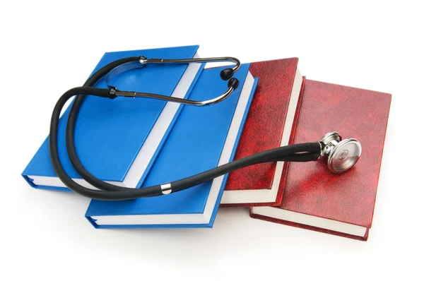 Concetto Educazione Medica Con Libro Stetoscopio — Foto Stock