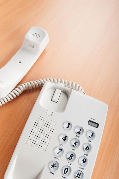 White office phone on the flat surface — Stock Photo, Image