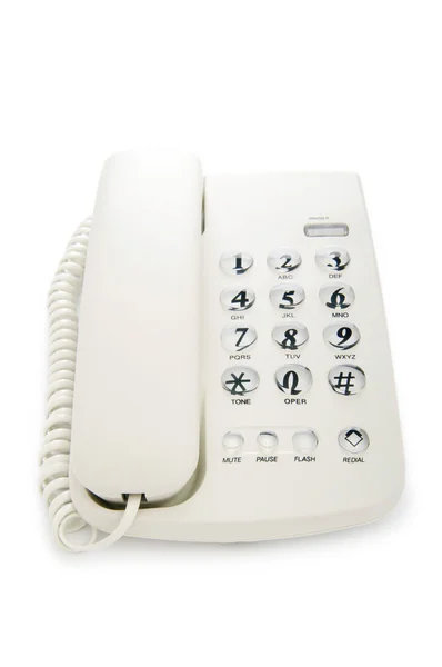 Telefono Ufficio Isolato Sullo Sfondo Bianco — Foto Stock