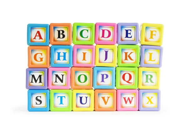 Learning Education Concept Pile Alphabet Blocks — Stock Photo, Image