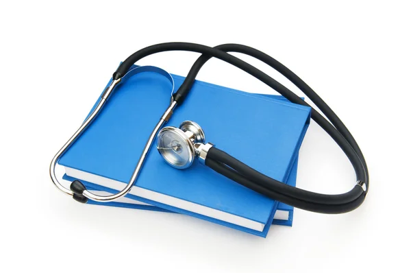 Concetto Educazione Medica Con Libro Stetoscopio — Foto Stock