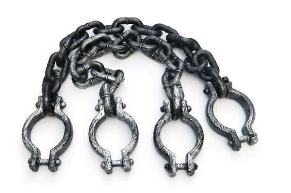 stock image Metal shackles isolated on the white background