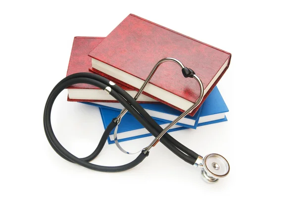 Kitap Stetoskop Tıbbi Eğitim Kavramı — Stok fotoğraf