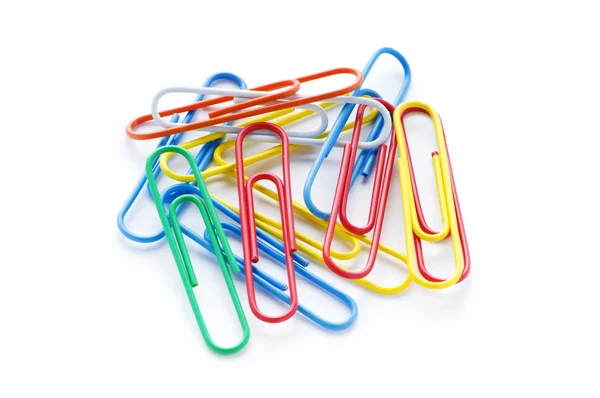 Close Many Colourful Paper Clips — Stock Photo, Image