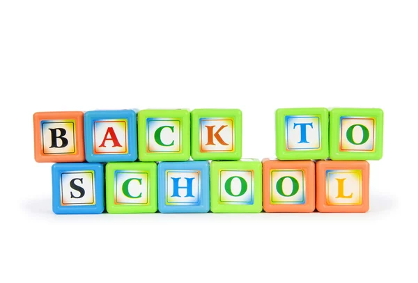 Zurück Zum Schulkonzept Mit Alphabet Blöcken — Stockfoto