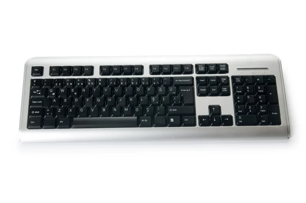 Keyboard Perak Diisolasi Pada Latar Belakang Putih — Stok Foto