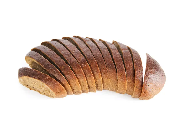 Pane affettato isolato sullo sfondo bianco — Foto Stock
