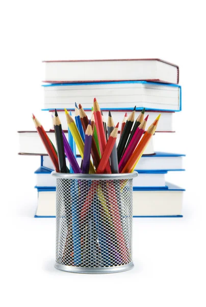 Powrót Koncepcji Szkoły Książek Ołówki — Zdjęcie stockowe