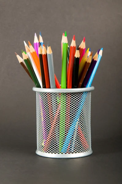 Muitos Lápis Coloridos Fundo Cor — Fotografia de Stock