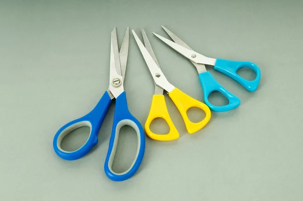 Colorful Scissors Color Paper Background — Zdjęcie stockowe