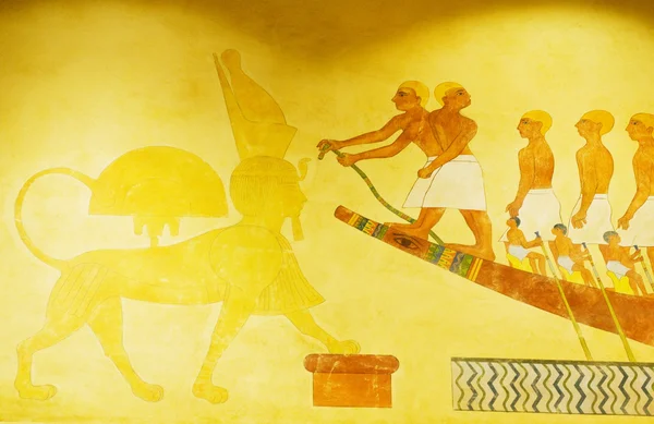 Concetto egiziano con dipinti sulla parete — Foto Stock