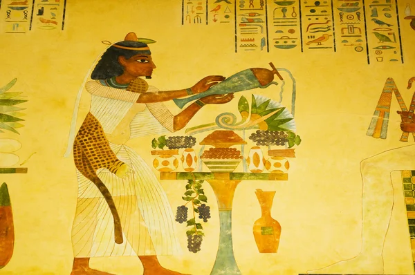 Conceito Egípcio Com Pinturas Parede — Fotografia de Stock