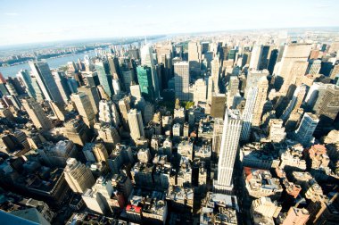 New york şehir panoraması ile yüksek gökdelenler