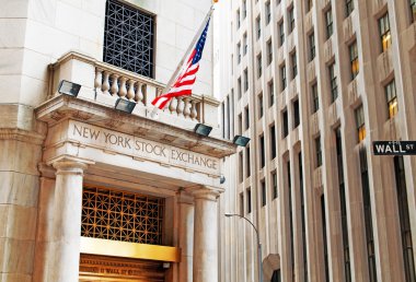 New York city - 4 Sep 2010 - Wall street and stock exchange clipart