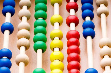Education concept - Abacus with many colorful beads clipart