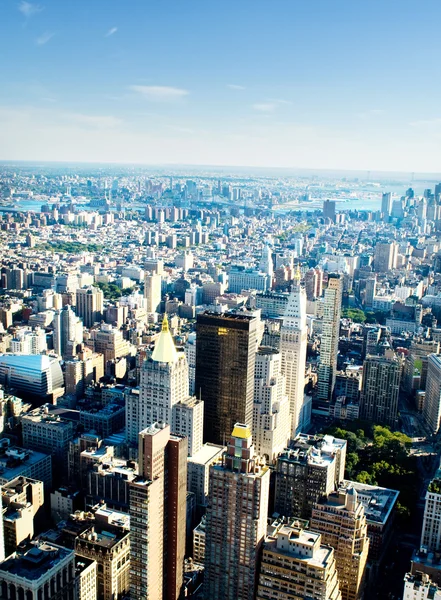 New Yorker Stadtpanorama Mit Hohen Wolkenkratzern — Stockfoto