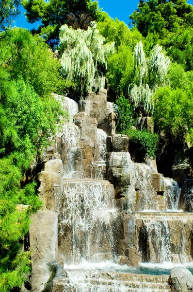 Tall Waterfalls Bright Summer Day — Stock Photo, Image