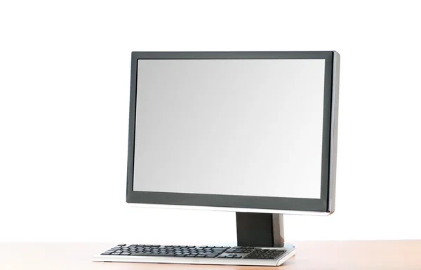 Wide Screen Computer Isolated White — Stock Photo, Image