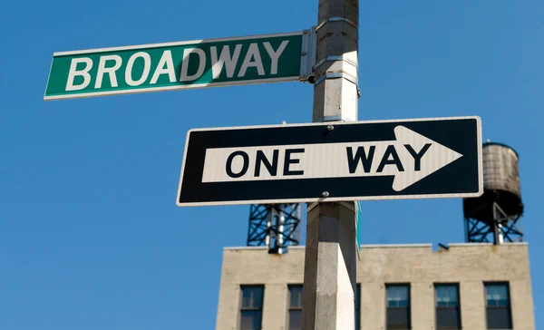 Panneaux Rues Célèbres Broadway Dans Centre New York — Photo